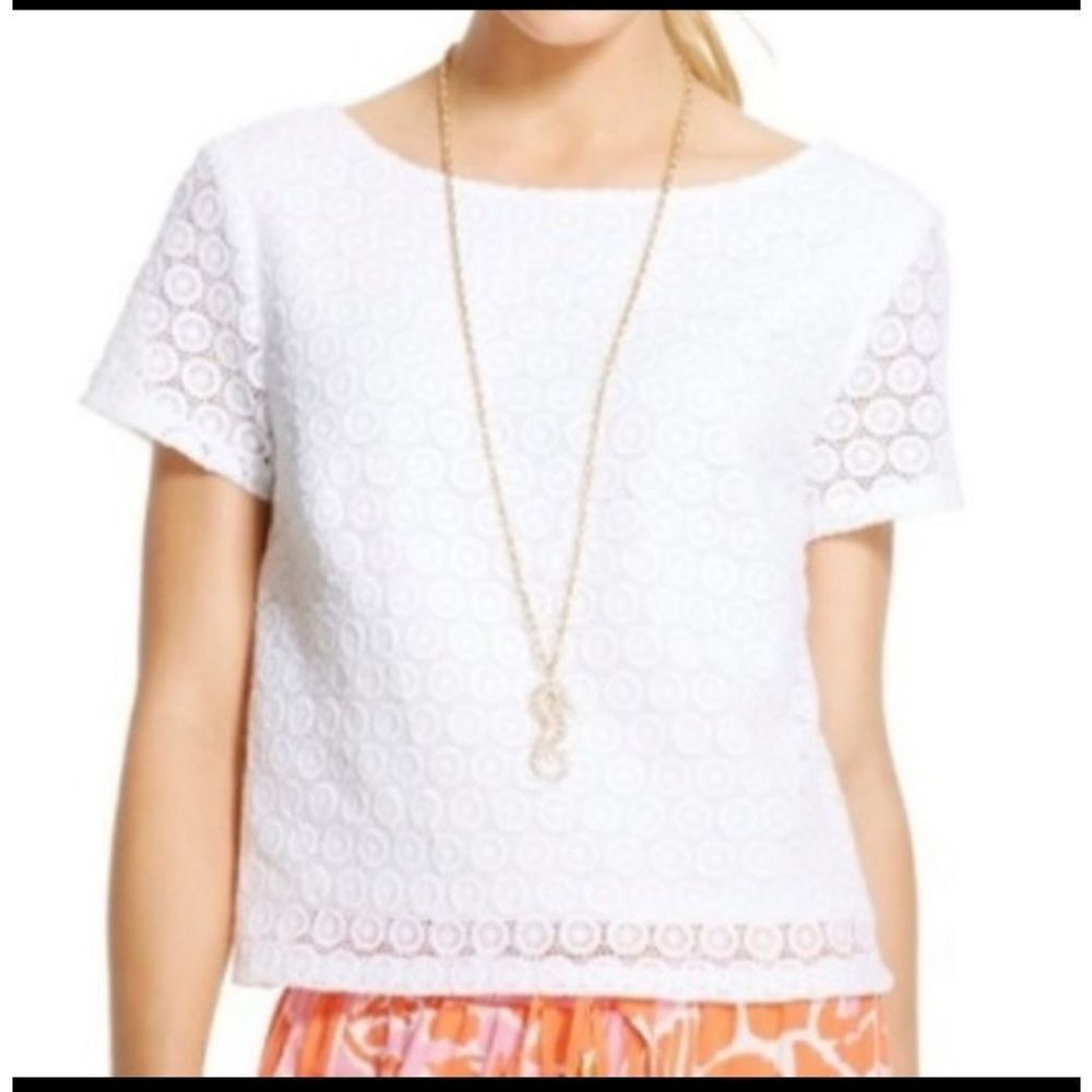 Lilly Pulitzer for Target white eyelet crop top sz Small